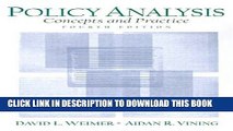 [PDF] Policy Analysis: Concepts and Practice (4th Edition) Popular Collection