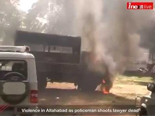 Violence in Allahabad as policeman shoots lawyer dead