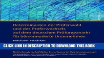 [PDF] Determinanten der PrÃ¼ferwahl und des PrÃ¼ferwechsels auf dem deutschen PrÃ¼fungsmarkt fÃ¼r