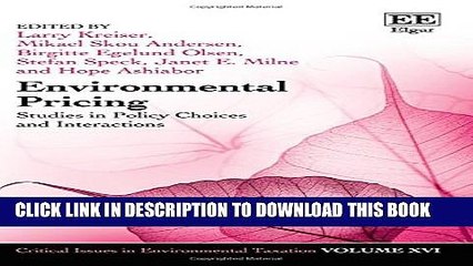 [PDF] Environmental Pricing: Studies in Policy Choices and Interactions (Critical Issues in