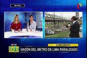 Tren del Metro de Lima varado cerca de estación Atocongo