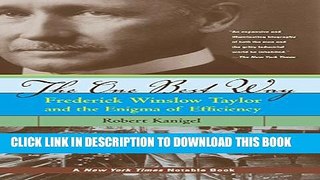 [PDF] The One Best Way: Frederick Winslow Taylor and the Enigma of Efficiency (MIT Press) Full