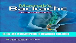 New Book Macnab s Backache