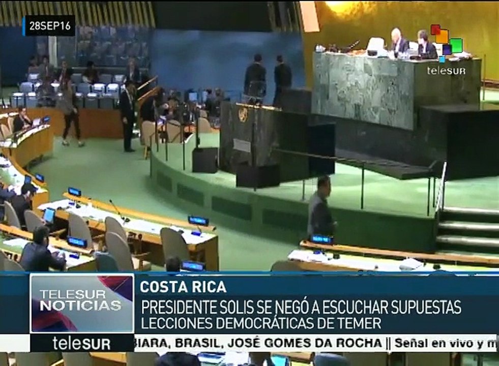 Costa Rica: continúa debate por retiro de Solís ante discurso de Temer