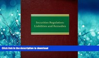 FAVORIT BOOK Securities Regulation: Liabilities and Remedies (Corporate Securities Series) READ