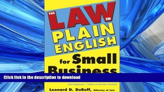 EBOOK ONLINE Law in Plain English for Small Business (Sphinx Legal) READ PDF FILE ONLINE