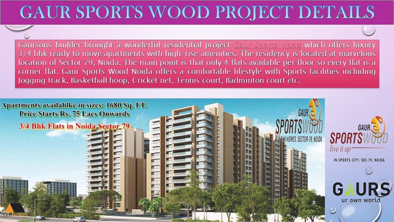 Excellent Flats at Gaur Sports Wood Noida
