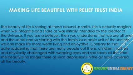 relief india trust (making life)