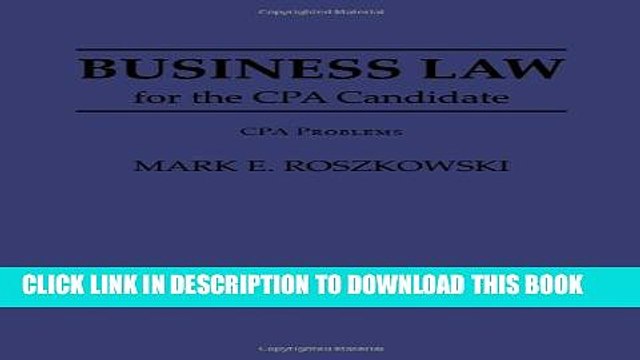 [PDF] Business Law for the Cpa Candidate: Cpa Problems Popular Online