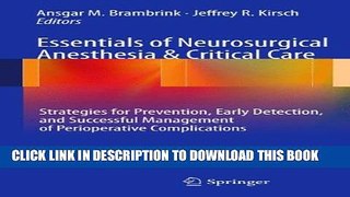 Collection Book Essentials of Neurosurgical Anesthesia   Critical Care: Strategies for Prevention,