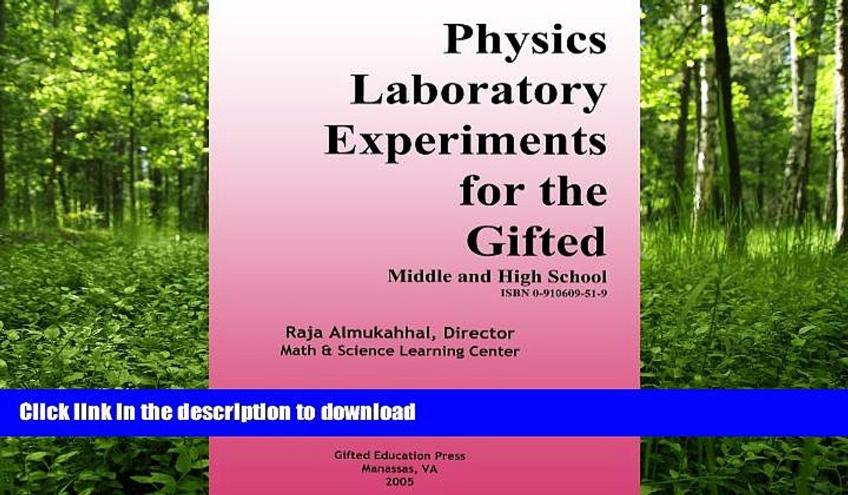 GET PDF  Physics Laboratory Experiments for the Gifted: Middle and High School  BOOK ONLINE