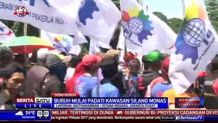 Ribuan Buruh Berdemo di Istana Negara
