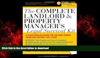 READ THE NEW BOOK The Complete Landlord and Property Manager s Legal Survival Kit (Complete . . .