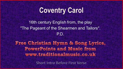 Coventry Carol - Christmas Carols Lyrics & Music