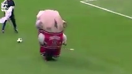 Mackeral Jordan Appears During Soccer Half-Time Show Between Derby And Blackburn Rover
