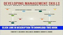 [PDF] Developing Management Skills: What Great Managers Know and Do Full Online