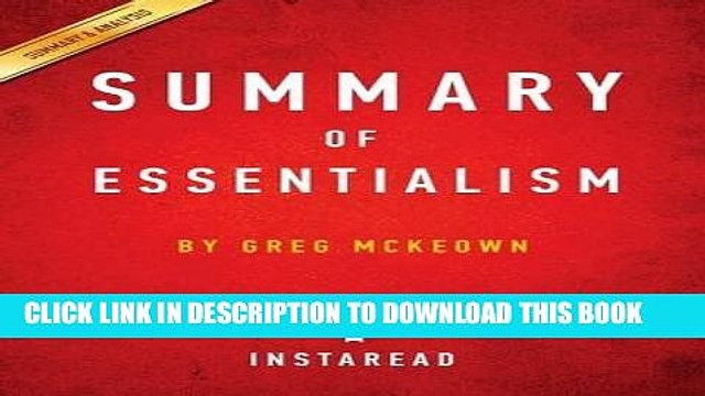 [PDF] Summary of Essentialism: By Greg McKeown Includes Analysis Popular Colection