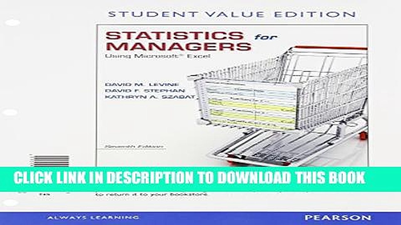 [PDF] Statistics for Managers Using Microsoft Excel, Student Value Edition Plus NEW MyStatLab with