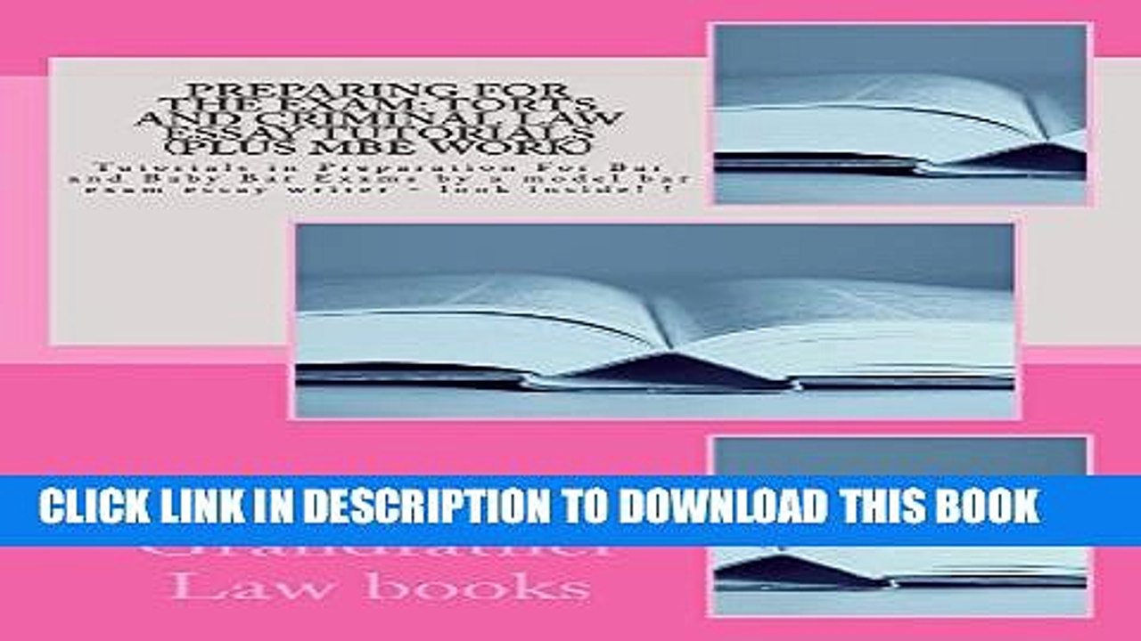 [PDF] A Law School e-book: Preparing For The Exam: Torts and Criminal law essay tutorials (Plus