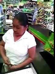 It is caught stealing in the supermarket.