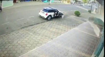 This man is going to be hit by a car