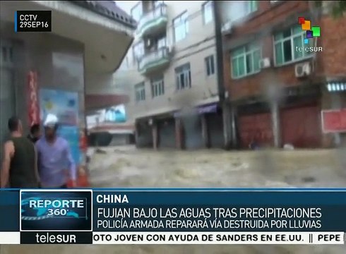 China: tifón Megi provoca inundaciones en Fujian