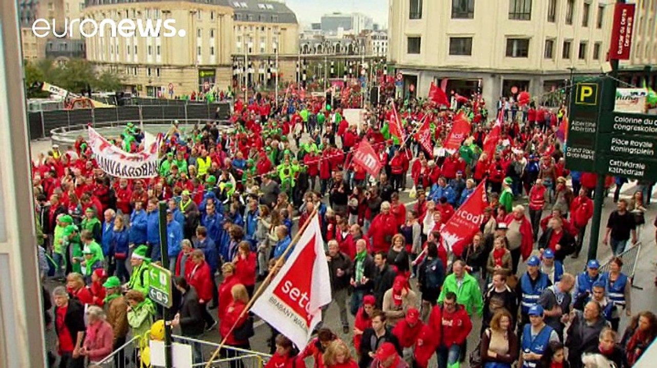 Großdemo gegen Arbeitsreform in Brüssel