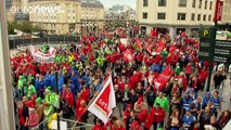 A megszorítás ellen tüntettek Brüsszelben