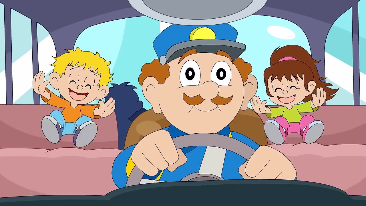 De Wielen Van De Bus Gaan Rond Rond Rond