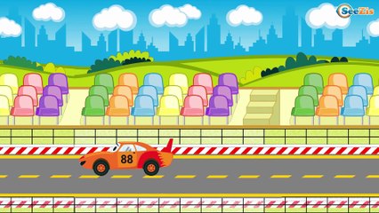 The Police Car with Emergency Vehicles - The Fire Truck. Cartoons for children. Cars Kids Cartoon