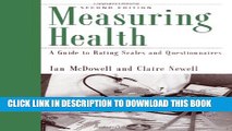 New Book Measuring Health: A Guide to Rating Scales and Questionnaires