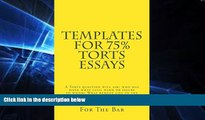 Big Deals  Templates For 75% Torts Essays (e-book): e law book, Intentional torts Negligence