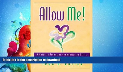 READ  Allow Me!: A Guide to Promoting Communication Skills in Adults with Developmental Delays