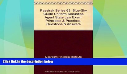 Big Deals  Passtrak Series 63, Blue-Sky Guide Uniform Securities Agent State Law Exam: