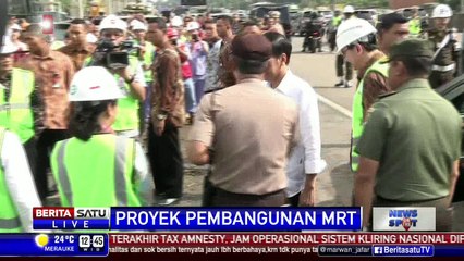Ahok Dampingi Jokowi Tinjau Proyek MRT di Dukuh Atas