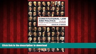 READ THE NEW BOOK Constitutional Law and Politics: Struggles for Power and Governmental
