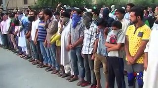 Kashmiri people offering Namaz e Janaza for shaheeds of Pak Army on 29 Sept. 2016