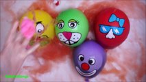 Five Wet Balloons Toys Compilation - Learning Colours collection - Faces Water Balloon Song