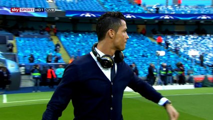 Cristiano Ronaldo watching Manchester City vs Real Madrid (26-04-2016)