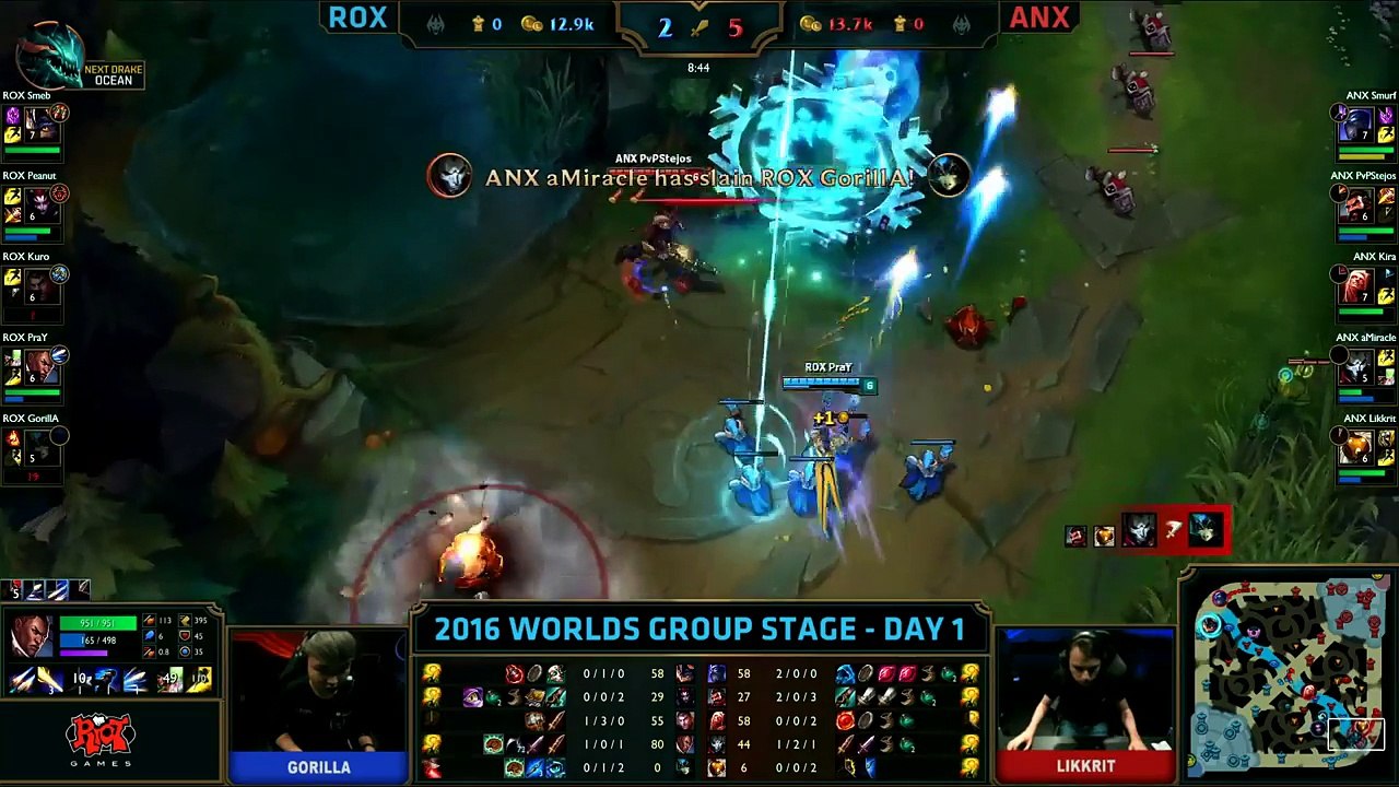 ROX vs ANX Highlights Worlds 2016 D1 ROX Tigers vs Albus Nox Luna