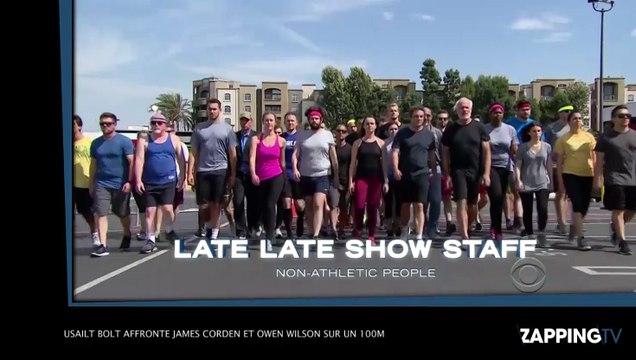 Usain Bolt affronte James Corden et Owen Wilson sur 100 mètres