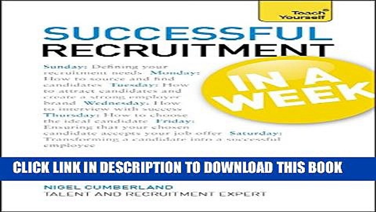 [PDF] Successful Recruitment in a Week (Teach Yourself) Popular Colection