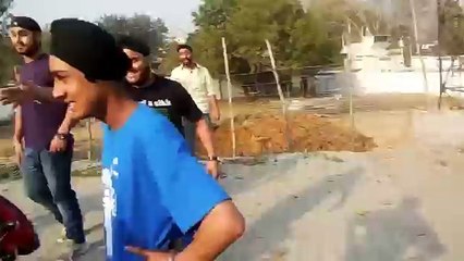 Punjabi College Boy in Group - Bike Stunt Video