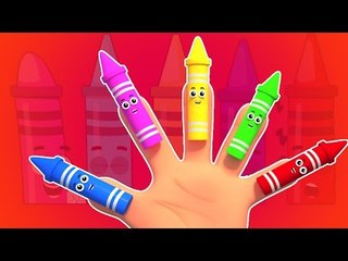 Crayon Dedo Família | Banda desenhada por crianças | vídeo educativo