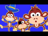 cinco macacos pequenos | crianças canções de aprendizagem | Five Little Monkeys