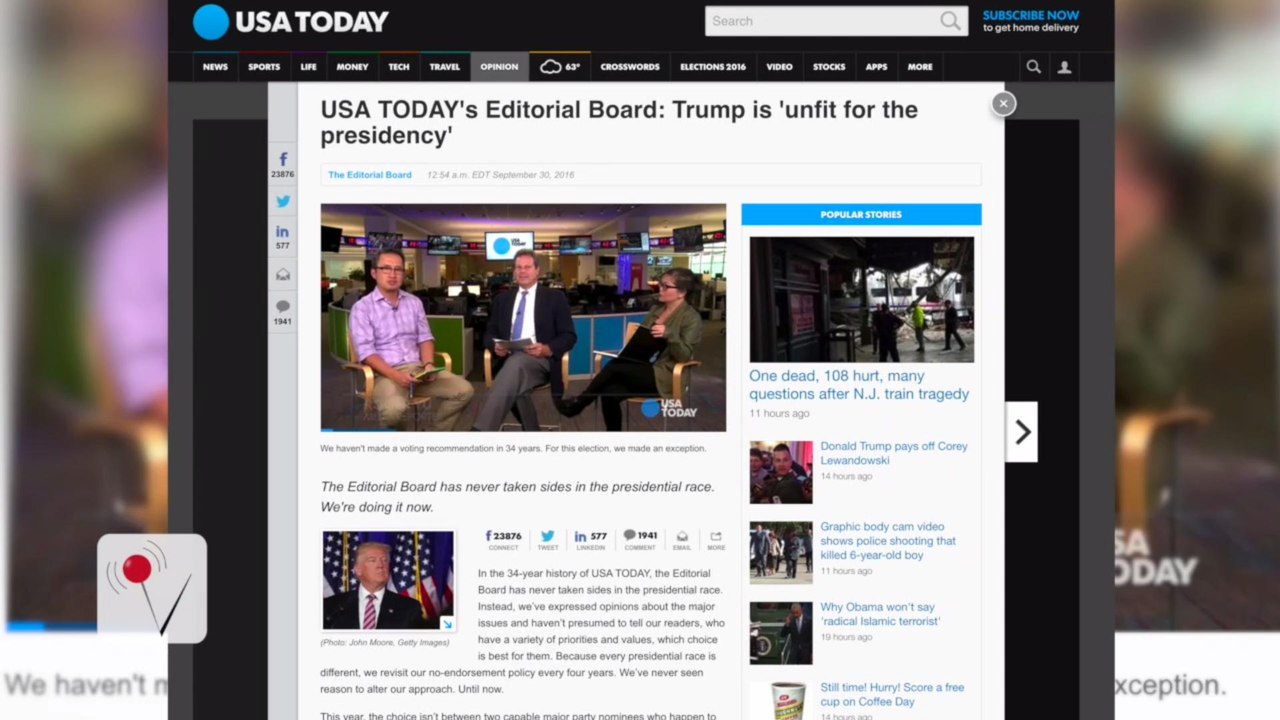 USA Today’s Editorial Board: ‘Trump Unfit to be President’