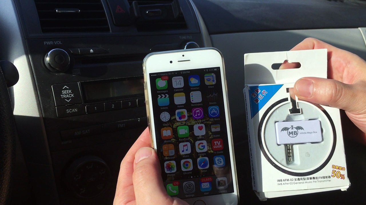 How to play iphone through old car radio