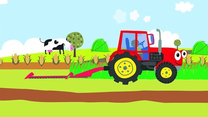 ТРАКТОР - Песенка мультик для детей малышей про машинки