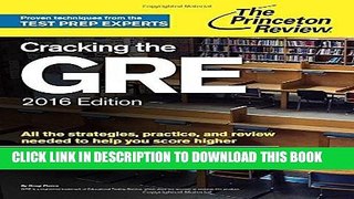 Read Now Cracking the GRE with 4 Practice Tests, 2016 Edition (Graduate School Test Preparation)