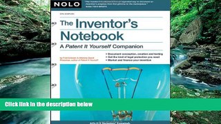 Big Deals  Inventor s Notebook: A Patent It Yourself Companion  Full Ebooks Most Wanted